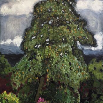 绘画 标题为“''Pear tree''.” 由Raffi Ghazaryan, 原创艺术品, 油 安装在木质担架架上