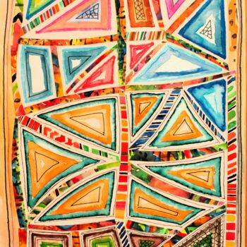 Peinture intitulée "M  08-24-6" par Philip Moreau, Œuvre d'art originale, Aquarelle