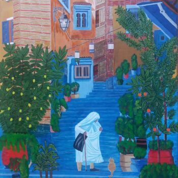 Painting titled "la rencontre" by Gilbert Devesa, Original Artwork, Acrylic Mounted on Wood Stretcher frame