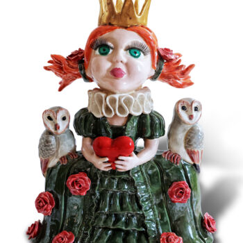 Sculpture titled "Queen of Hearts and…" by Olga Sviridova, Original Artwork, Ceramics