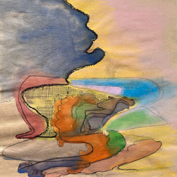 제목이 "3e34 / Back to the…"인 그림 Leni Smoragdova로, 원작, 수채화