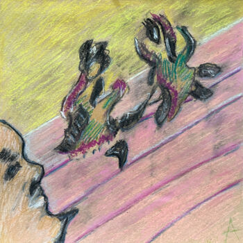 图画 标题为“34wd / Back to the…” 由Leni Smoragdova, 原创艺术品, 标记