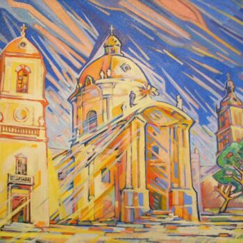 Painting titled "ANTICIPATION OF THE…" by Alex Kopylov, Original Artwork, Oil Mounted on Wood Stretcher frame