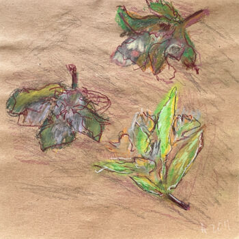 Dessin intitulée "3--- / Back to the…" par Leni Smoragdova, Œuvre d'art originale, Pastel