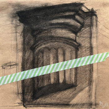 제목이 "3o35 / Back to the…"인 콜라주 Leni Smoragdova로, 원작, 숯