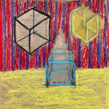 图画 标题为“3R32\ / Back to the…” 由Leni Smoragdova, 原创艺术品, 粉彩
