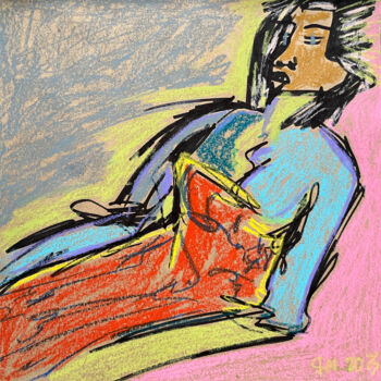 Dessin intitulée "3у2№ / Back to the…" par Leni Smoragdova, Œuvre d'art originale, Pastel