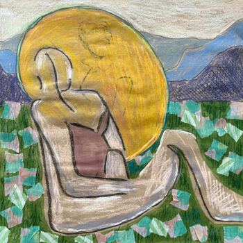 Desenho intitulada "3424 / Back to the…" por Leni Smoragdova, Obras de arte originais, Pastel
