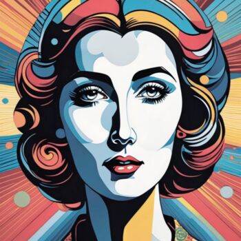 Peinture intitulée "Fiery Tresses in a…" par Elina Kharitonova, Œuvre d'art originale, Acrylique Monté sur Châssis en bois