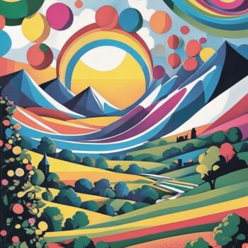 Peinture intitulée "Majestic Peaks and…" par Elina Kharitonova, Œuvre d'art originale, Acrylique Monté sur Châssis en bois