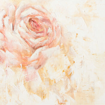 Peinture intitulée "Blushing Rose No.2" par Sanzhi Chieh, Œuvre d'art originale, Huile