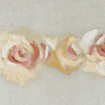 Pintura intitulada "Whispers of Roses" por Sanzhi Chieh, Obras de arte originais, Óleo