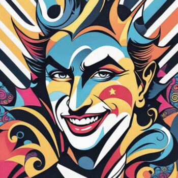 제목이 "The Grinning Joker"인 미술작품 Elina Kharitonova로, 원작, 아크릴 나무 들것 프레임에 장착됨