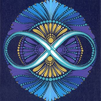 绘画 标题为“Mandala with the In…” 由Kseniia Makliuchenko, 原创艺术品, 丙烯