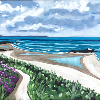 Peinture intitulée "Martin-Plage depuis…" par Gurvan Beubry, Œuvre d'art originale, Acrylique