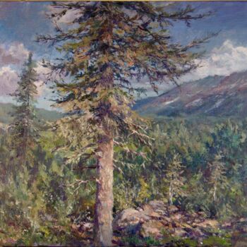 绘画 标题为“Siberian larch  far…” 由Anatoliy Nozdrin, 原创艺术品, 油