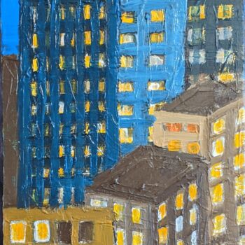 Painting titled "Urbain top by noght" by Noëlle Matip, Original Artwork, Acrylic
