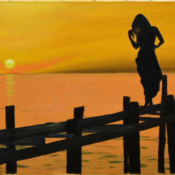 Peinture intitulée "Le soleil doit être…" par Jacques Maupas, Œuvre d'art originale, Huile Monté sur Châssis en bois
