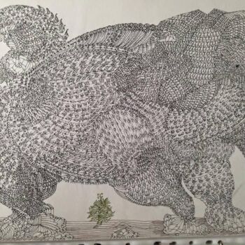Drawing titled "pliage" by Sever, Original Artwork, Marker