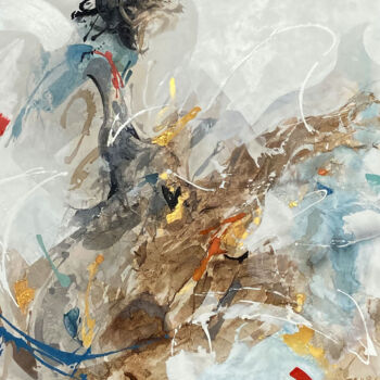 Painting titled "Turn between whites" by Magdalena Perez Larrain, Original Artwork, Acrylic
