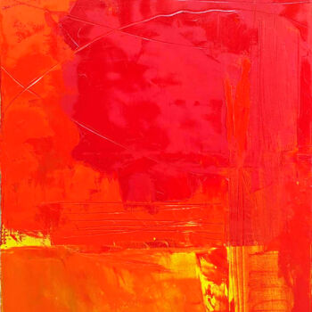 Pittura intitolato "Red" da Elena Nikolic, Opera d'arte originale, Olio Montato su Telaio per barella in legno