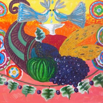 Painting titled "Cornucopia" by Virginija Grudžinskienė, Original Artwork, Acrylic Mounted on artwork_cat.