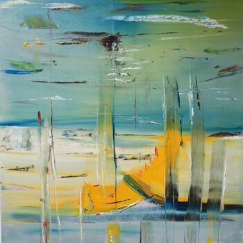 Painting titled "Danse des couleurs" by Philippe Petit, Original Artwork, Oil Mounted on Wood Stretcher frame
