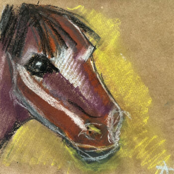 제목이 "3rwD / Horse - {$M}"인 그림 Leni Smoragdova로, 원작, 파스텔