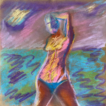 「3&^r \ Back to the…」というタイトルの描画 Leni Smoragdovaによって, オリジナルのアートワーク, パステル
