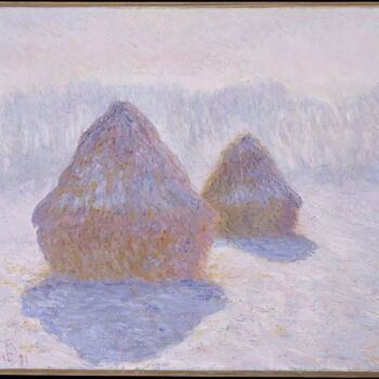 Peinture intitulée "Meules, effet d'hiv…" par Claude Monet, Œuvre d'art originale, Huile