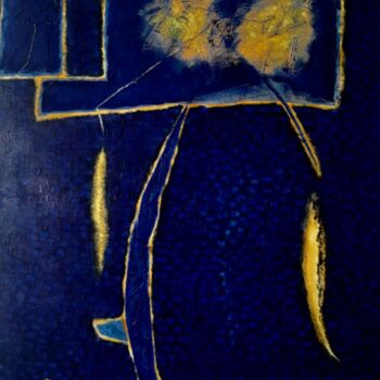 Peinture intitulée "Spherical I Blue Ye…" par Roland Broekhuis, Œuvre d'art originale, Acrylique Monté sur Châssis en bois