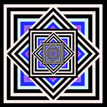 Digitale Kunst getiteld "Color Shift in Squa…" door Ken Lerner, Origineel Kunstwerk, 2D Digital Work