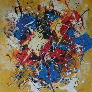 Painting titled "REF 20-24 - Explosi…" by Jeanne, Original Artwork, Acrylic Mounted on Wood Stretcher frame