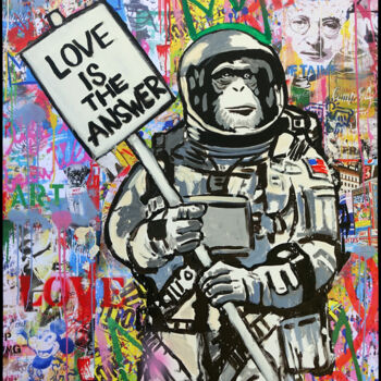 Ζωγραφική με τίτλο "LOVE IS THE ANSWER" από Wojciech Bąbski, Αυθεντικά έργα τέχνης, Ακρυλικό