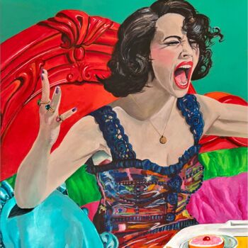 Schilderij getiteld "The Screamer" door Kristin Voss, Origineel Kunstwerk, Acryl