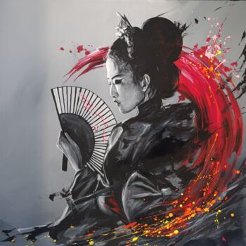 "Red wave" başlıklı Tablo Blure tarafından, Orijinal sanat, Akrilik Ahşap Sedye çerçevesi üzerine monte edilmiş