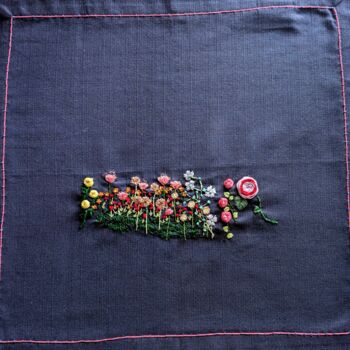 Art textile intitulée "Pré fleuri" par Elodie Bottero, Œuvre d'art originale, Broderie