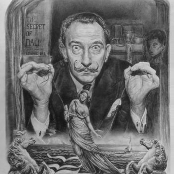 Tekening getiteld "Salvador Dali, focus" door Dmitry Selivanov, Origineel Kunstwerk, Potlood