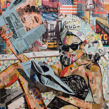 Collages intitulée "City Vibes" par Werner Huterer (Schnipsy), Œuvre d'art originale, Collages Monté sur Châssis en bois