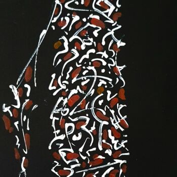 Painting titled "Anthropoglyphe 8" by Alain V, Original Artwork, Acrylic