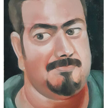 Painting titled "studies on self por…" by Balucharan Us, Original Artwork, Oil