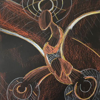 Dessin intitulée "fdh4 / Black editio…" par Leni Smoragdova, Œuvre d'art originale, Pastel