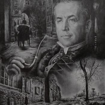 图画 标题为“Sherlock Holmes” 由Dmitry Selivanov, 原创艺术品, 铅笔