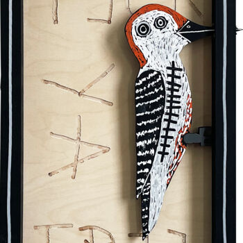 Schilderij getiteld "PECK YA FREE – RED-…" door Frank Willems, Origineel Kunstwerk, Acryl