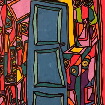 Tekening getiteld "Maybe behind the do…" door Christophe Verger-Lecocq, Origineel Kunstwerk, Marker
