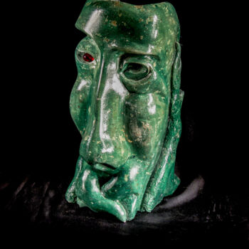 Scultura intitolato "La Maschera" da Fabrizio Sgró, Opera d'arte originale, Pietra