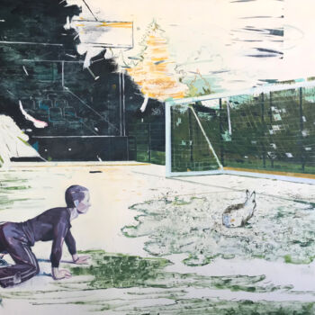 Peinture intitulée "Crawling back to th…" par Vahid Danaiefar, Œuvre d'art originale, Acrylique