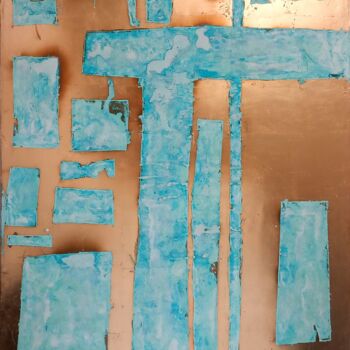 Peinture intitulée "Golden city" par Elie D'Oleron, Œuvre d'art originale, Acrylique Monté sur Châssis en bois