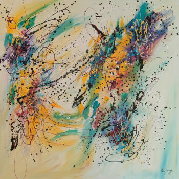 Malerei mit dem Titel "Le souffle intense…" von Âme Sauvage, Original-Kunstwerk, Acryl Auf Keilrahmen aus Holz montiert