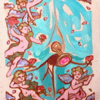 Pintura titulada "Angels of Desire" por Lola Marinn, Obra de arte original, Oleo
